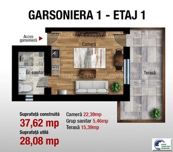 Garsonieră cu vedere la munte –etajul 1 - Imagine principală